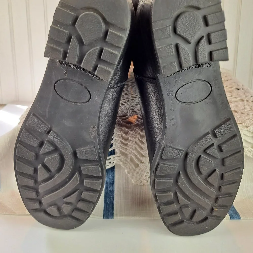 Martino Canada Boots Moto Style Black Leather Size 8